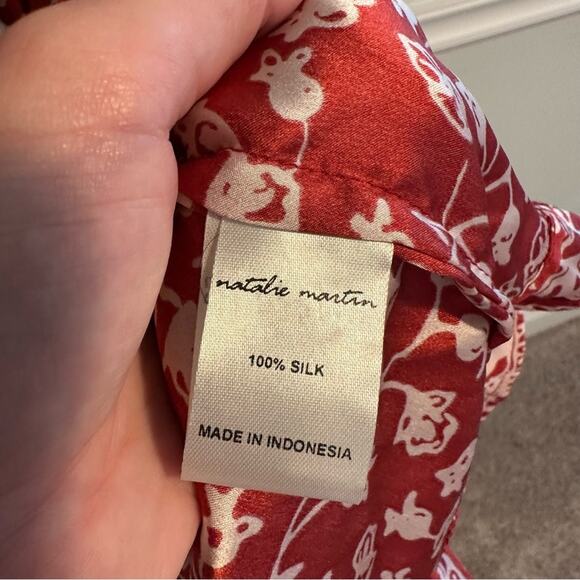 NWT Natalie Martin Red Floral Silk Mini Dress Small - Picture 9 of 12